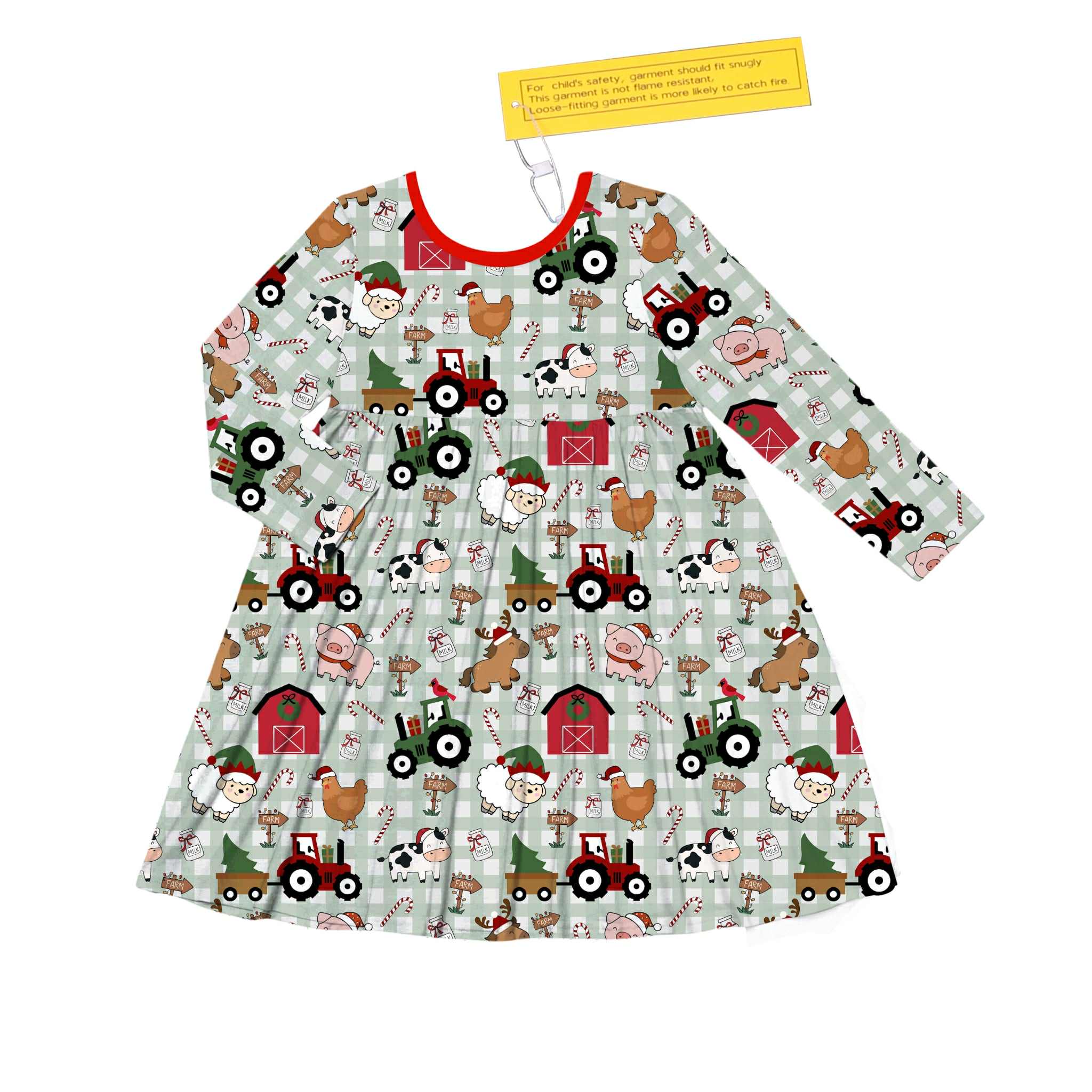 Farm Christmas Twirl Dress