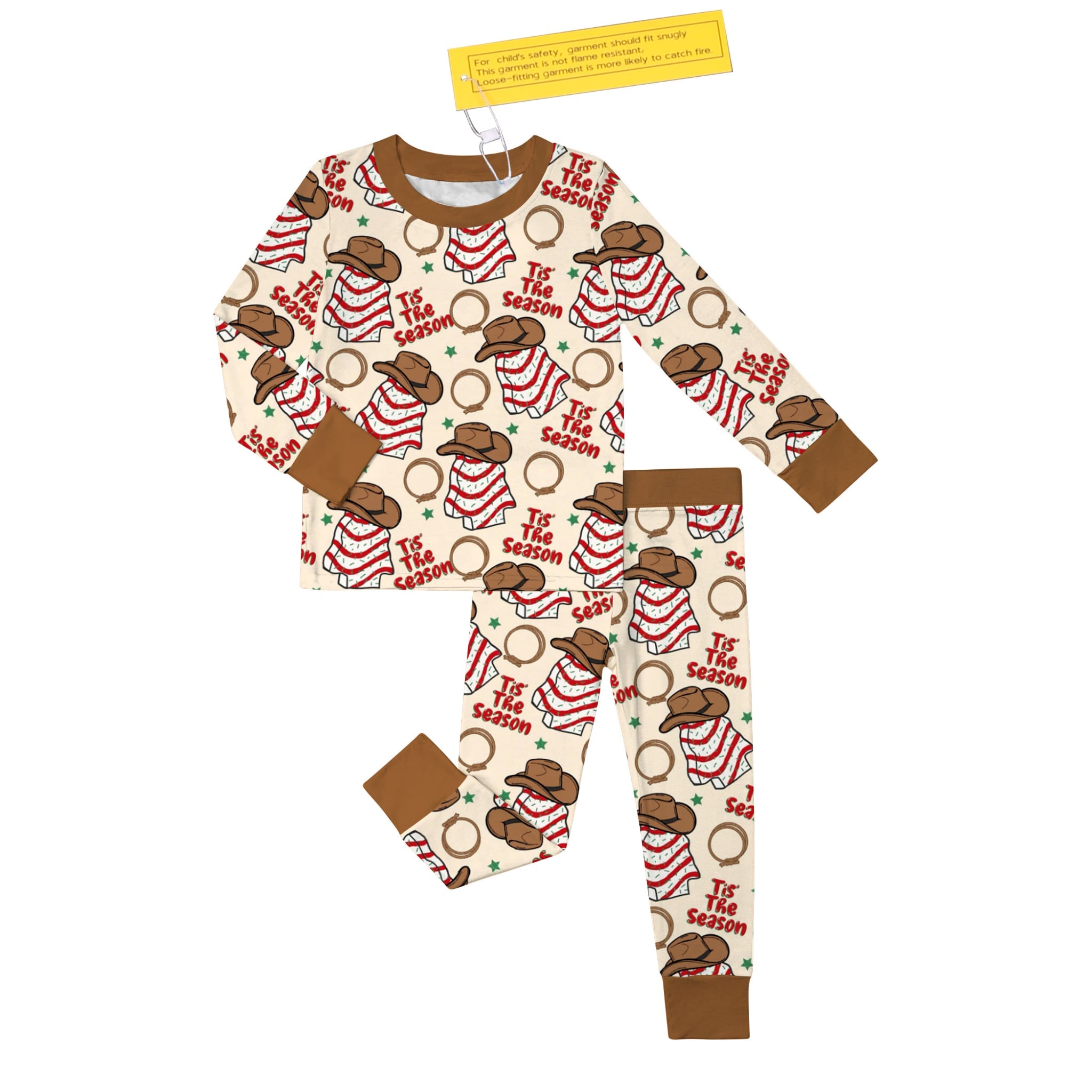 Tis The Season -Brown Long Sleeve/Pants 2 pc Set